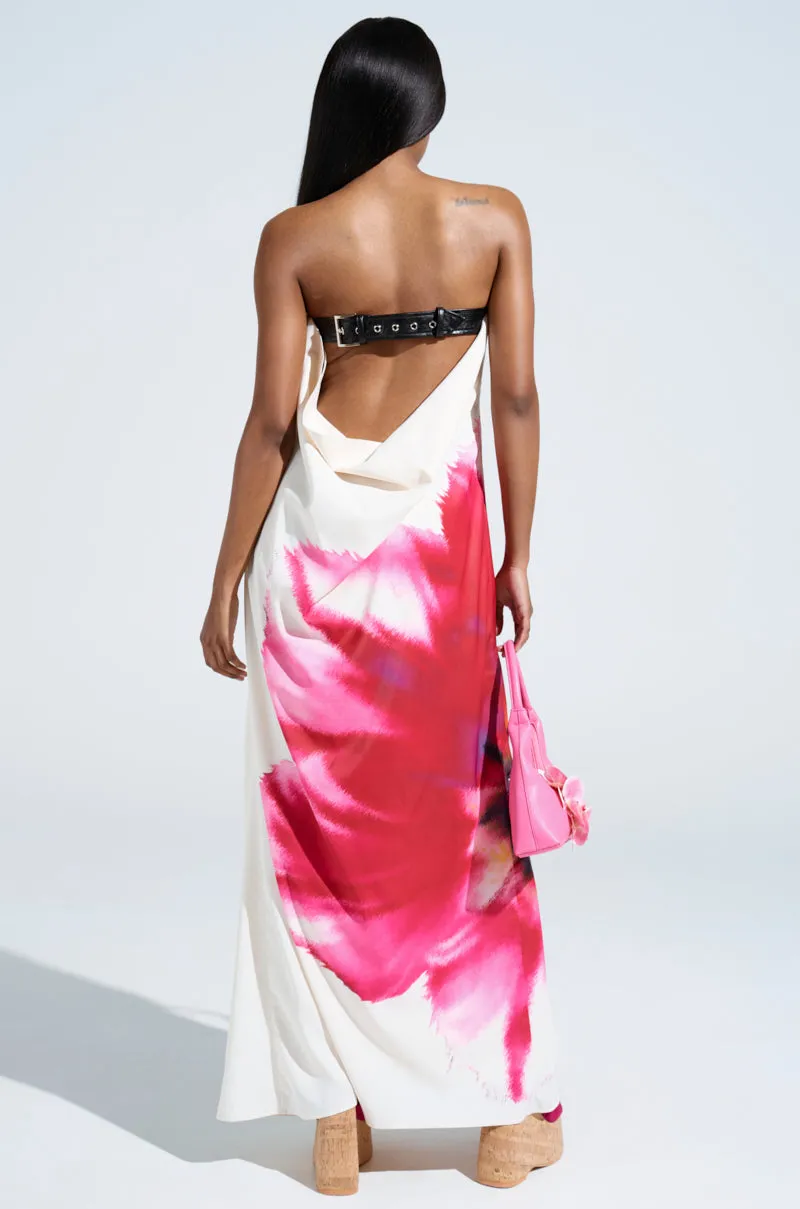 SWEET AND SPICY SATIN MAXI DRESS