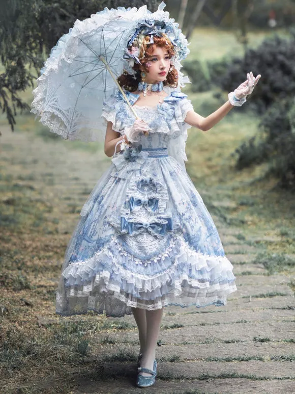 Sweet Lolita Dress Polyester Short Sleeves Lolita Wedding Dress Bride Lolita Dress
