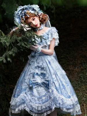 Sweet Lolita Dress Polyester Short Sleeves Lolita Wedding Dress Bride Lolita Dress