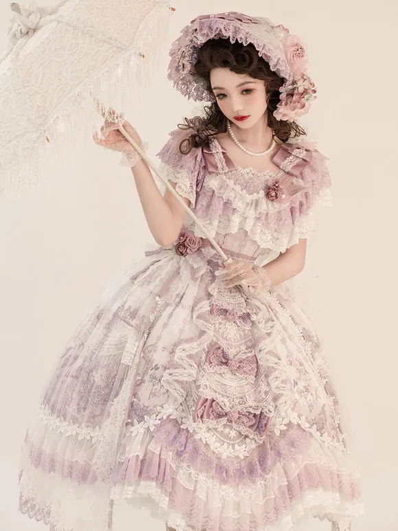 Sweet Lolita Dress Polyester Short Sleeves Lolita Wedding Dress Bride Lolita Dress
