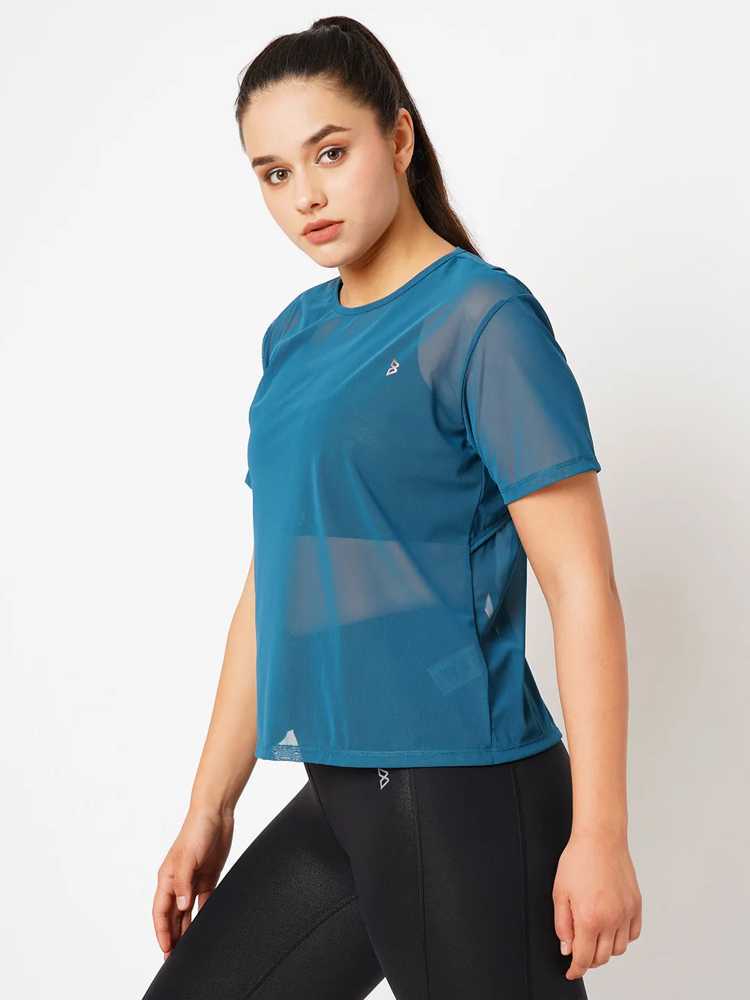 Teal Ivy Mesh Tee