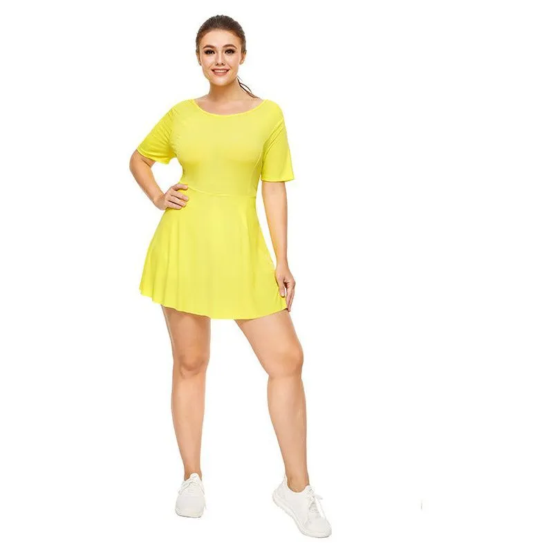 Tennis Dresses With Safety Pants Women Backless Golf Mini Sport Dress