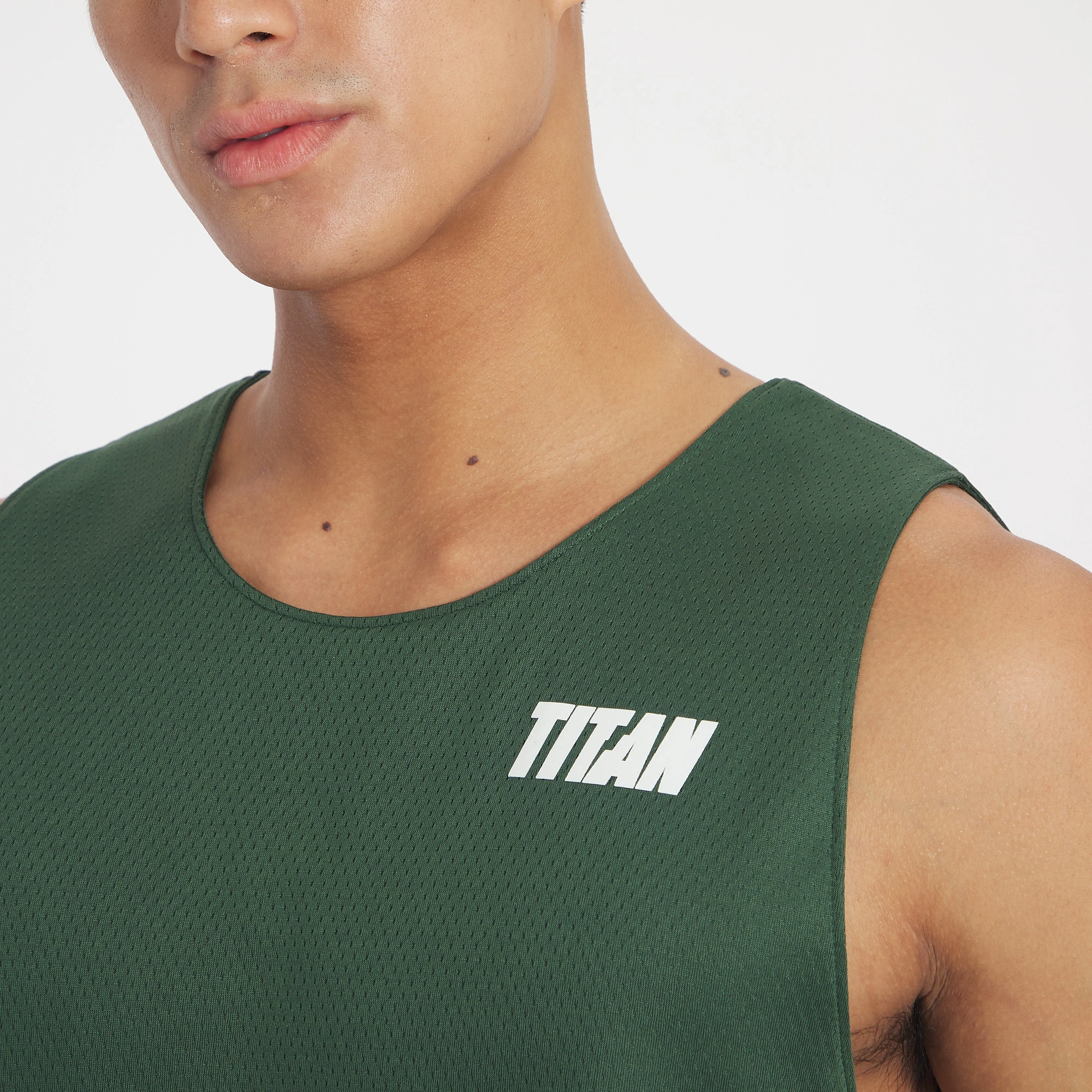 Titan Staples Strike Logo Performance Top - Hunter Green