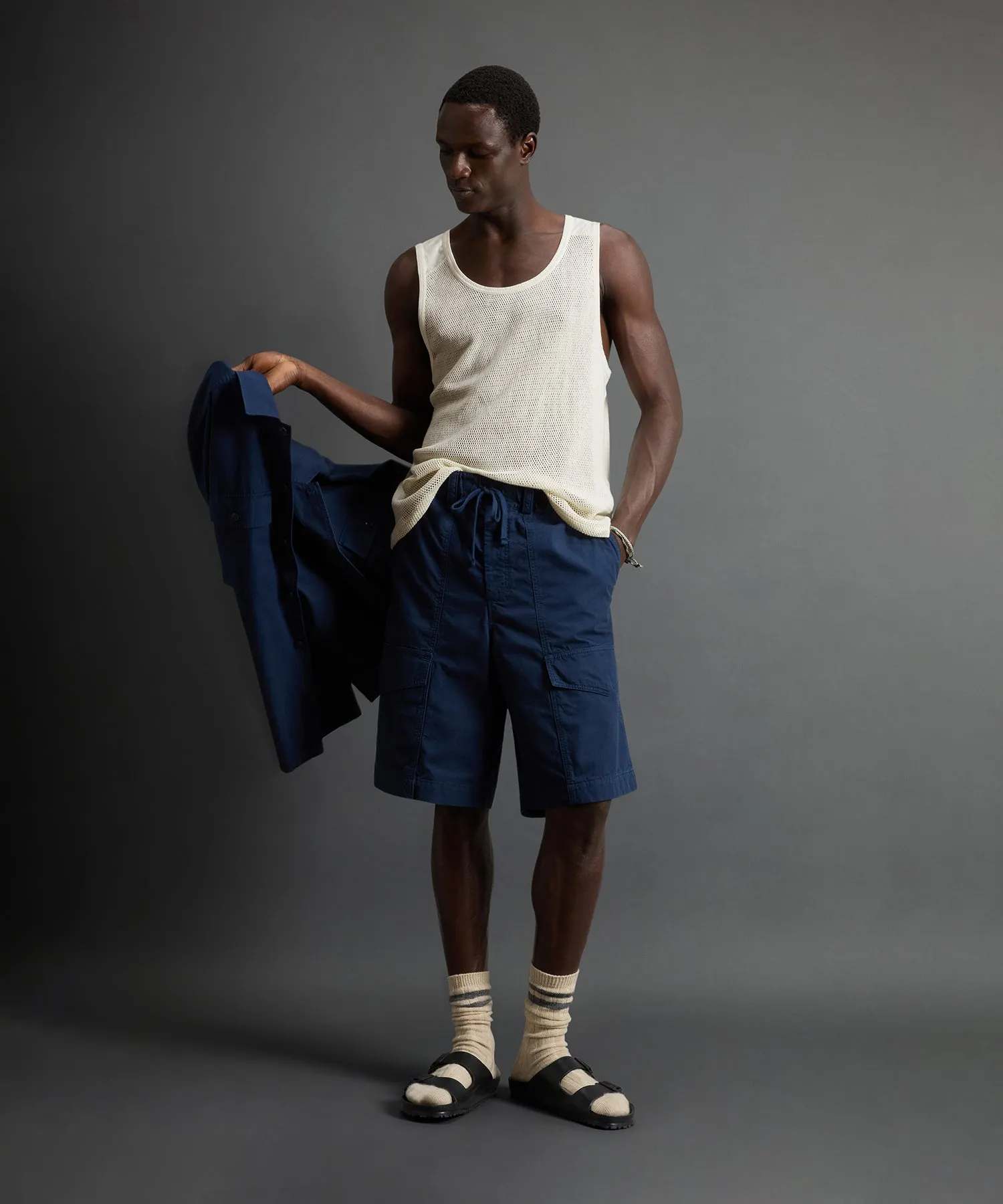 Todd Snyder x Woolrich Mesh Tank in Bisque