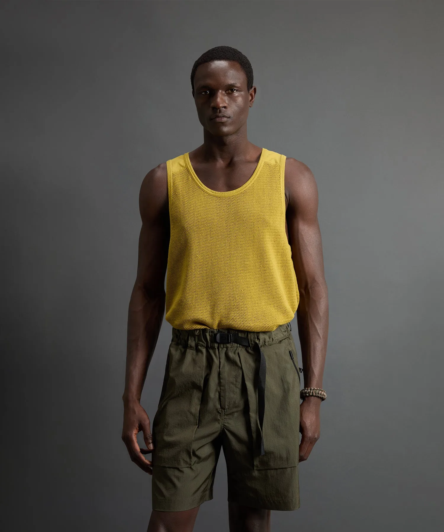 Todd Snyder x Woolrich Mesh Tank in Golden Palm