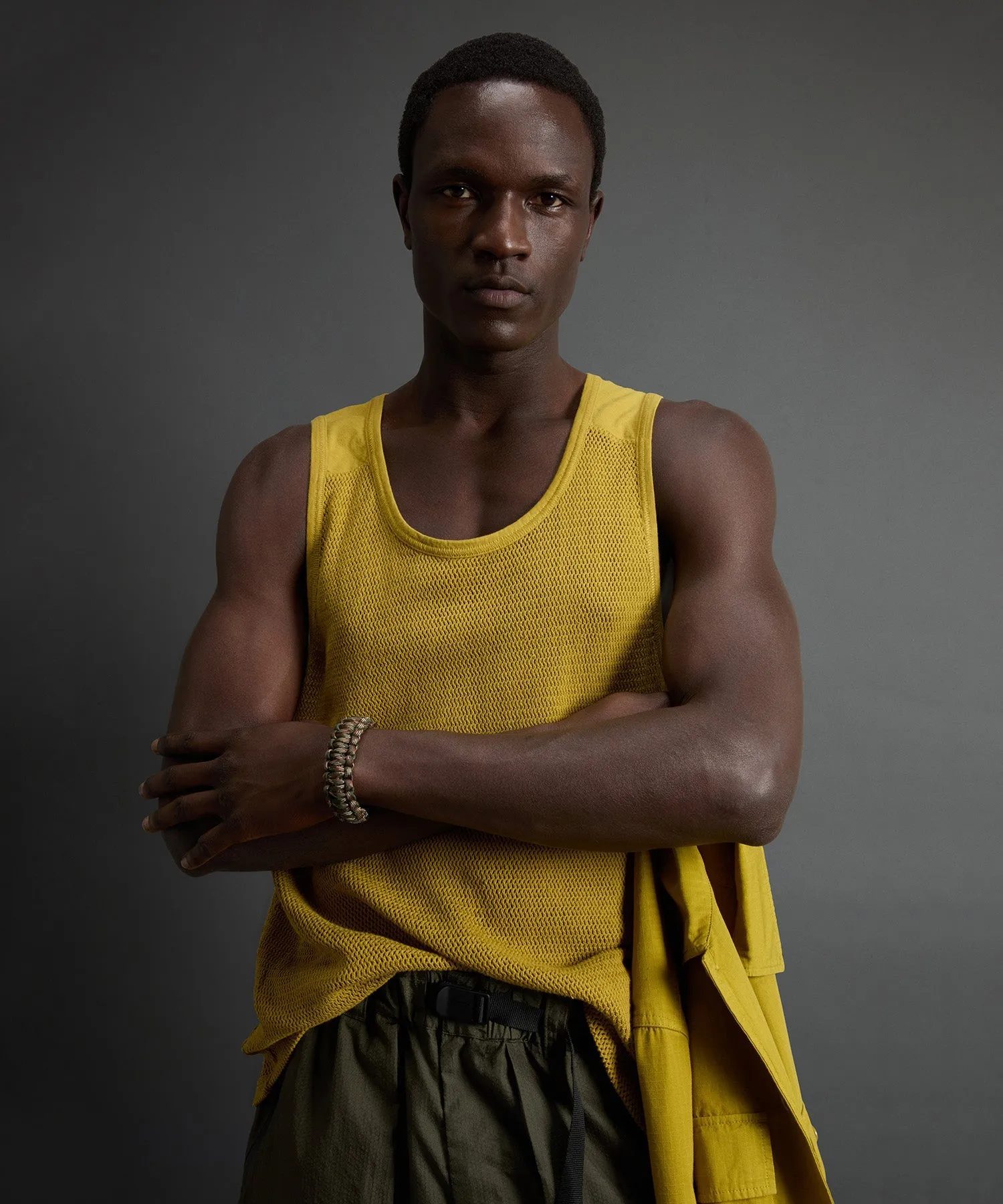 Todd Snyder x Woolrich Mesh Tank in Golden Palm