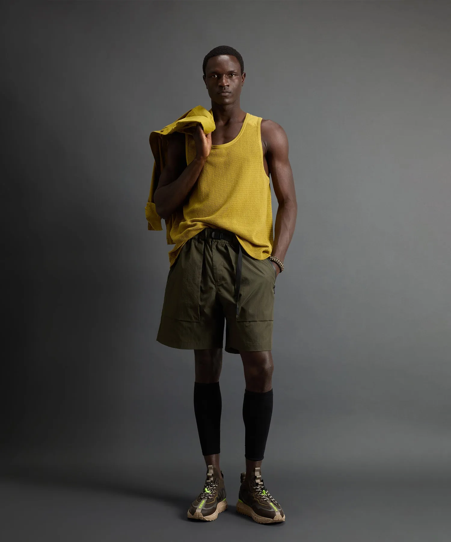 Todd Snyder x Woolrich Mesh Tank in Golden Palm