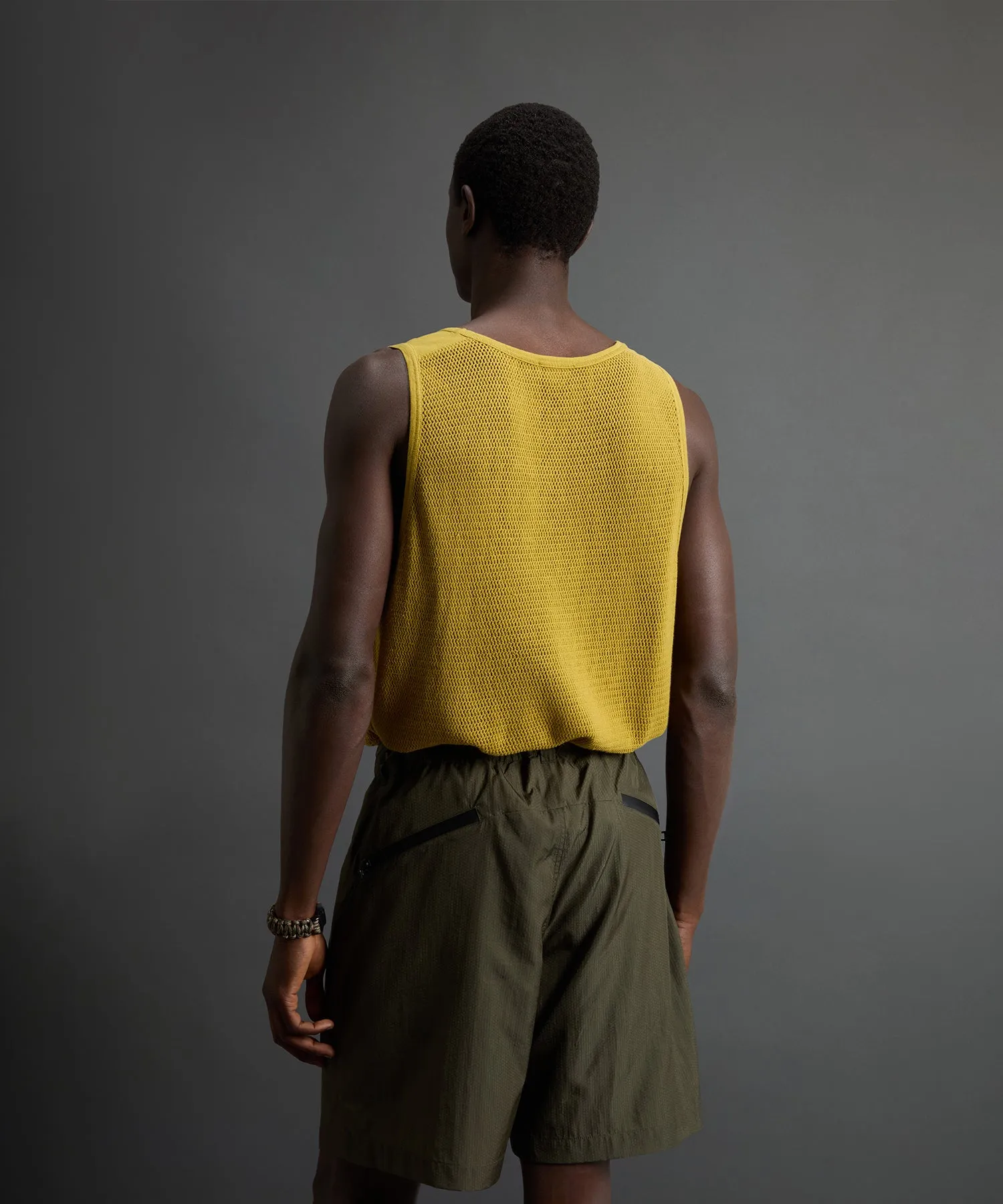 Todd Snyder x Woolrich Mesh Tank in Golden Palm