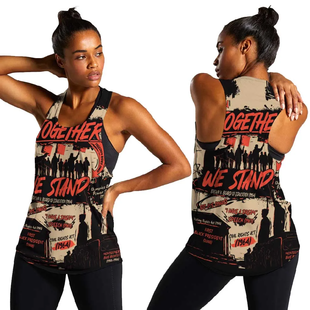 Together We Stand African American Women Racerback Tank Important Milestones History Vintage DT03