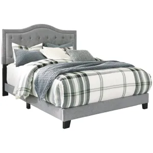 Tufted Upholstered Bed in Gray