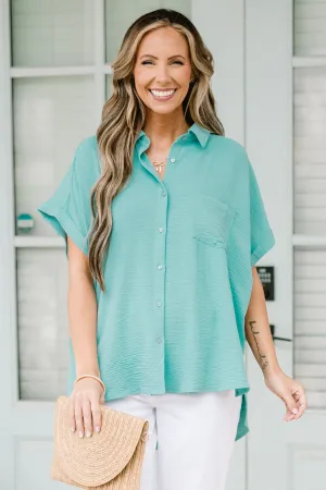 Up In The Air Top, Dusty Teal