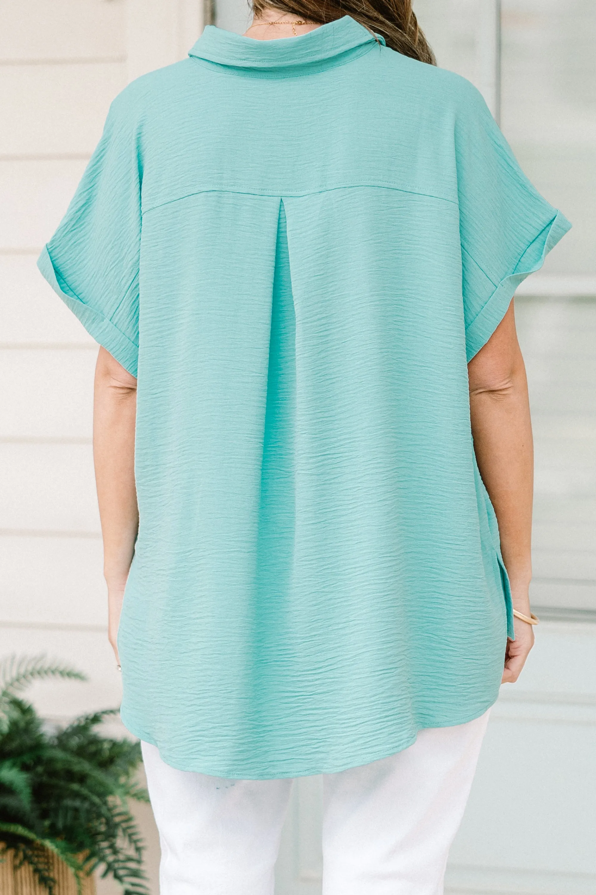 Up In The Air Top, Dusty Teal