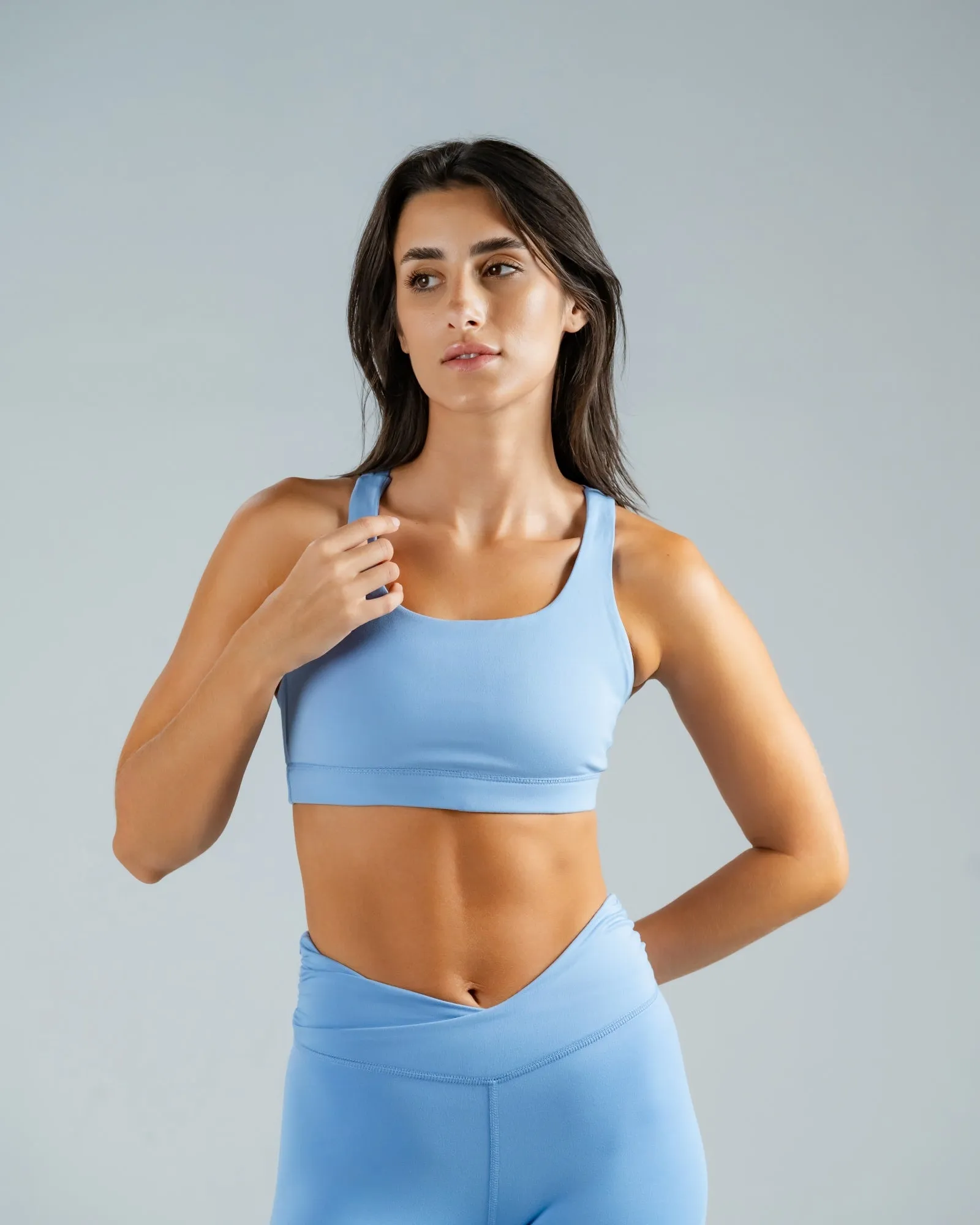 V-Line Sky Blue Sports Bra