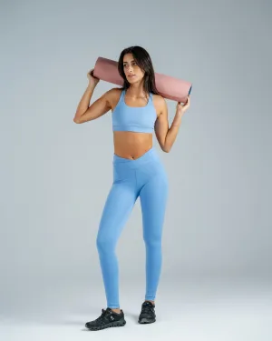 V-Line Sky Blue Sports Bra