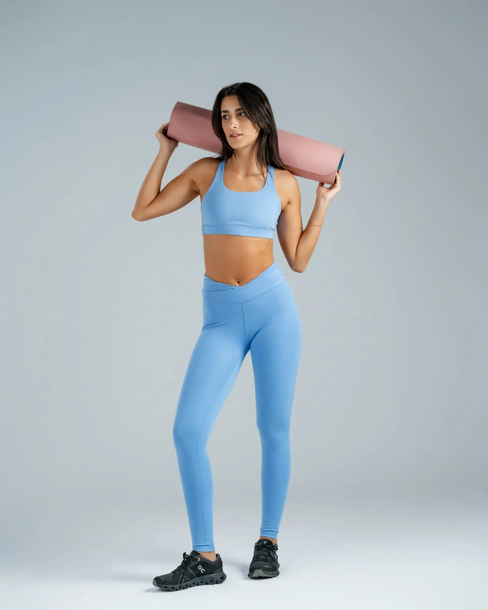 V-Line Sky Blue Sports Bra