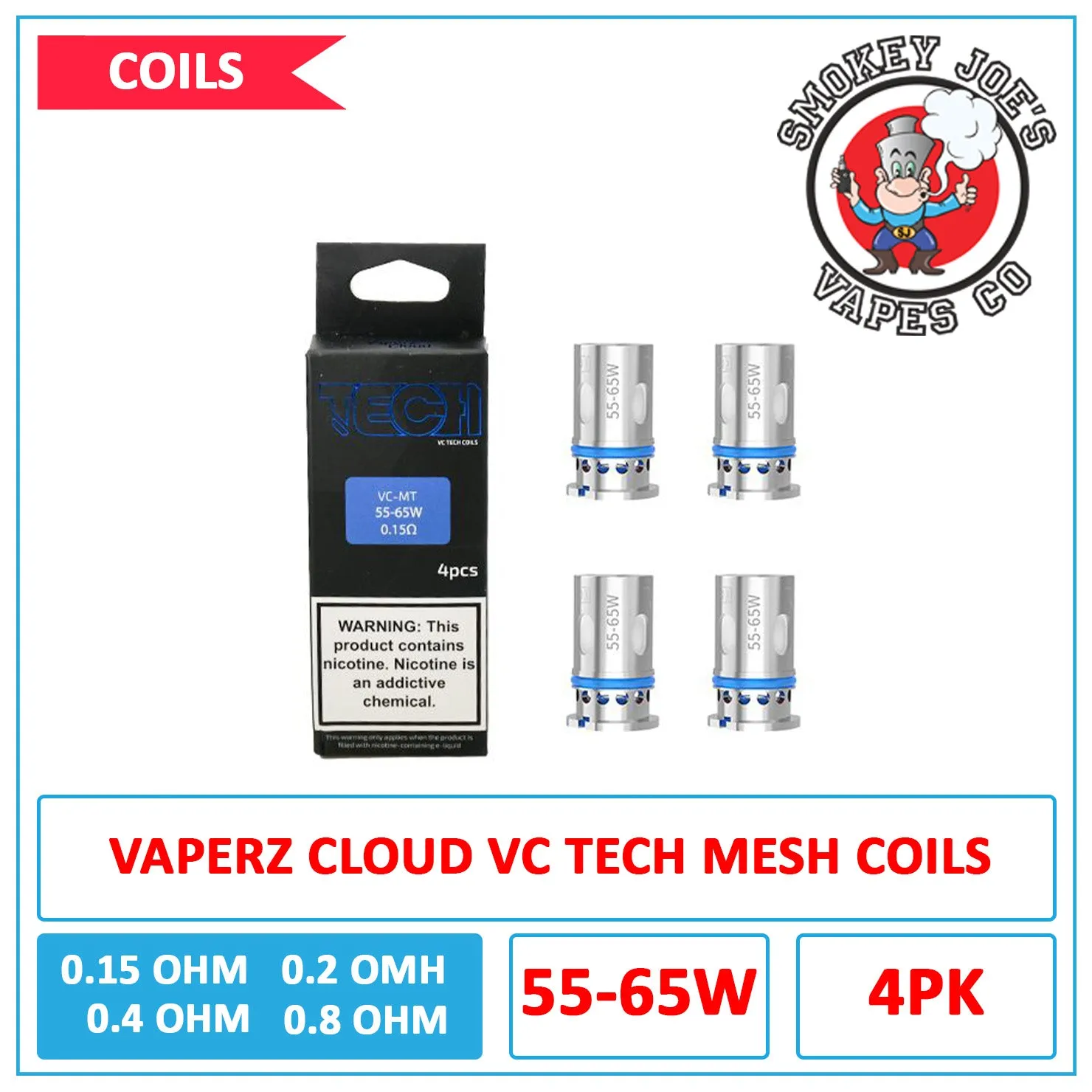 Vaperz Cloud - VC Tech Mesh - Replacement Coils - 4 Pack