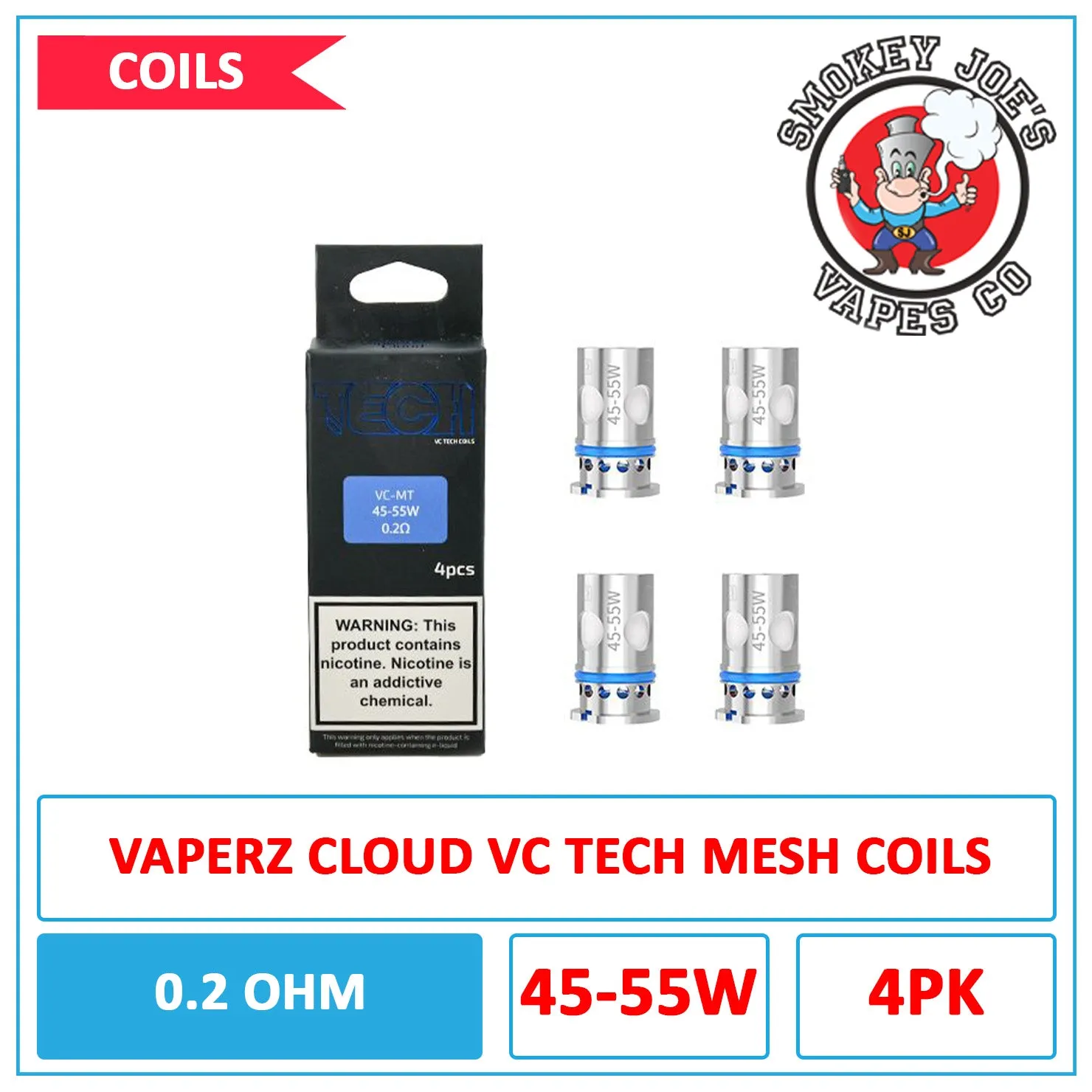 Vaperz Cloud - VC Tech Mesh - Replacement Coils - 4 Pack