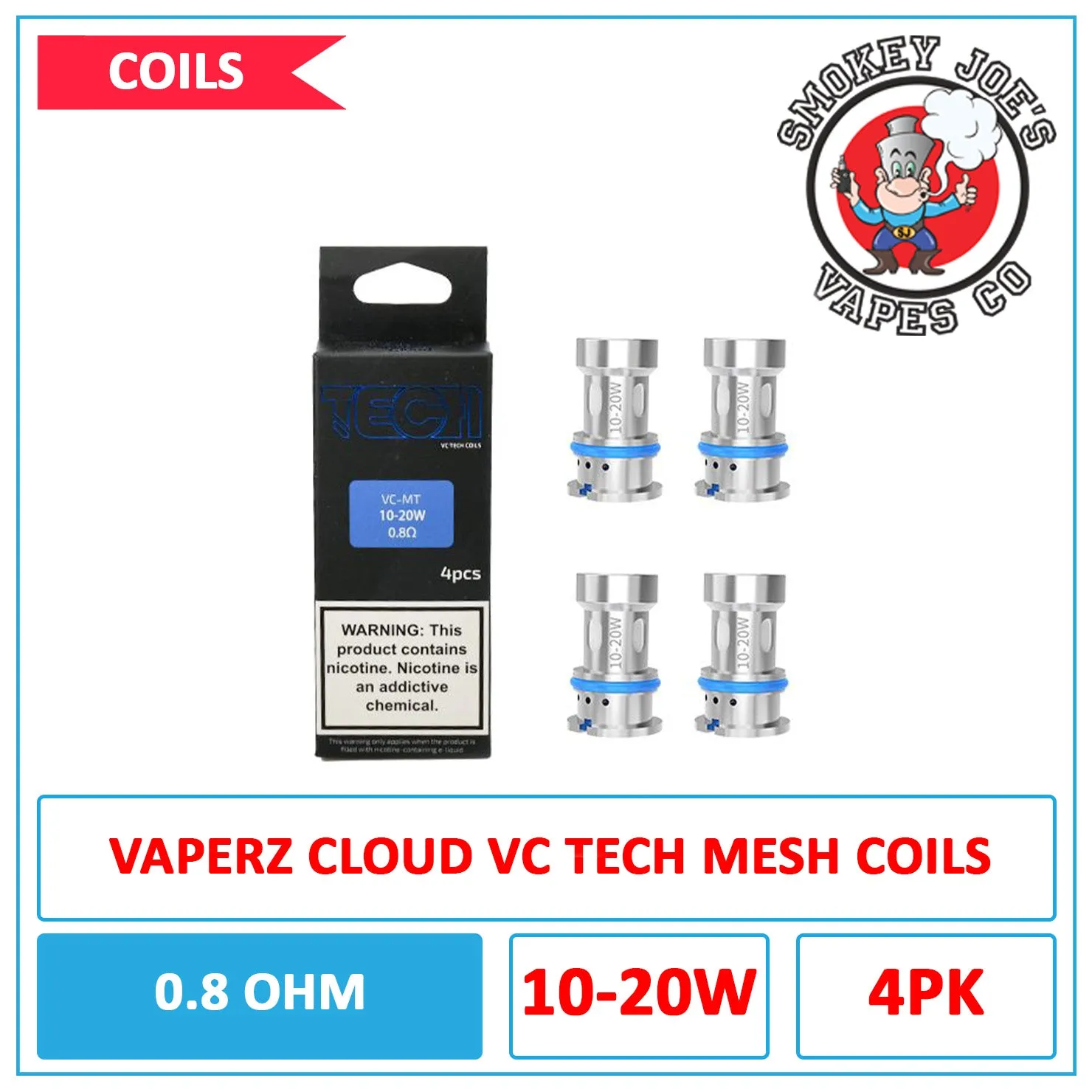 Vaperz Cloud - VC Tech Mesh - Replacement Coils - 4 Pack