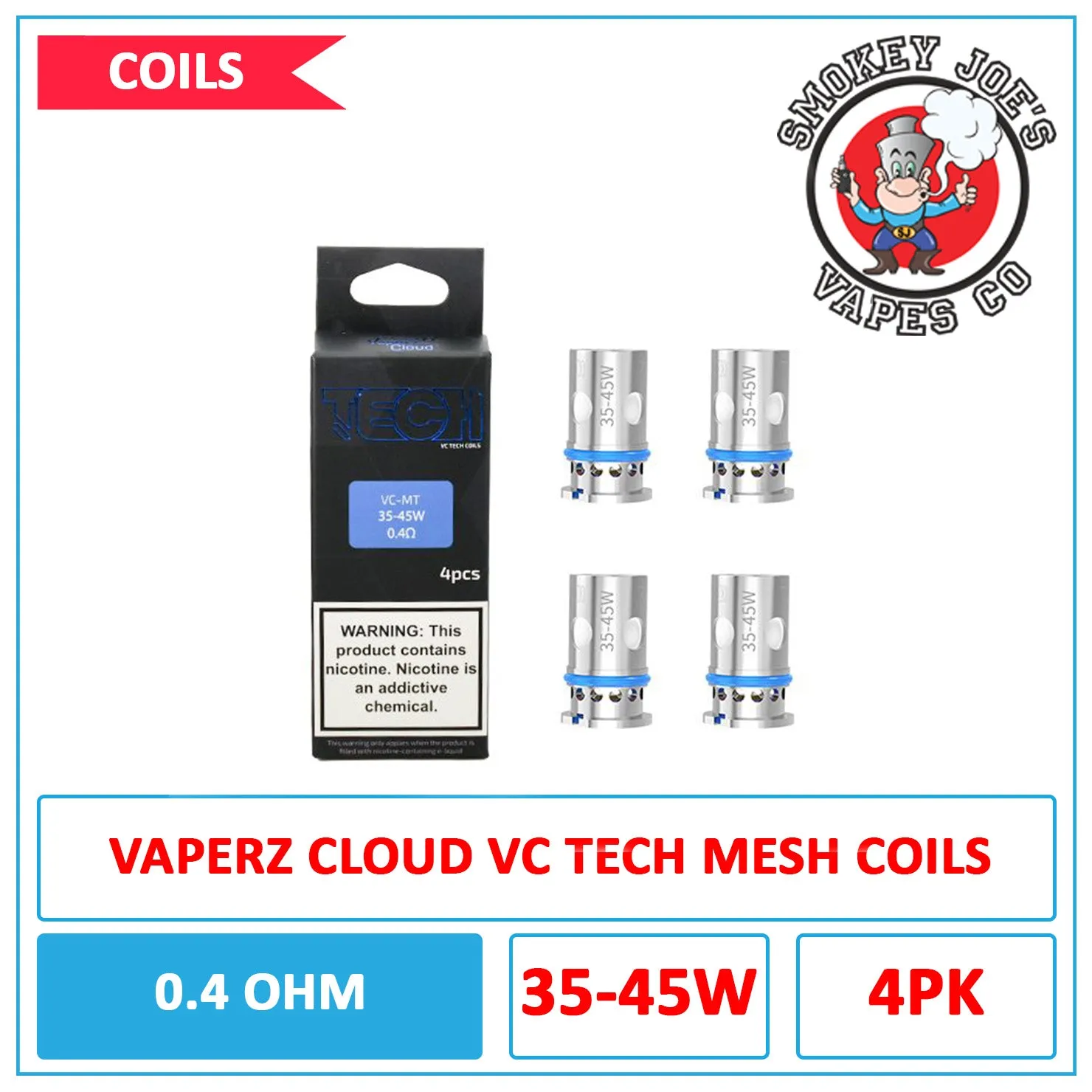 Vaperz Cloud - VC Tech Mesh - Replacement Coils - 4 Pack