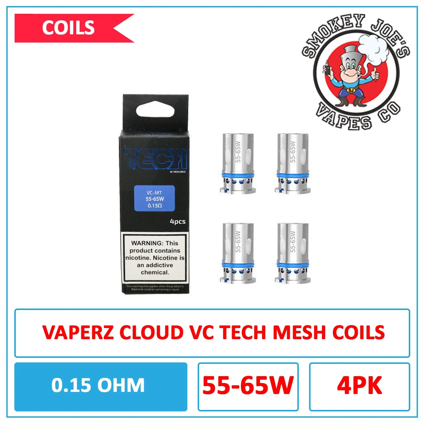 Vaperz Cloud - VC Tech Mesh - Replacement Coils - 4 Pack