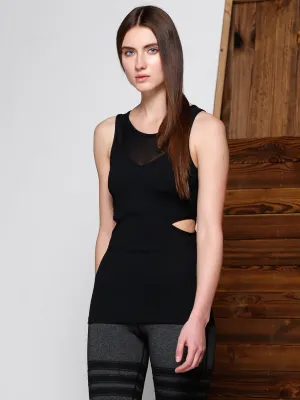 VIBE TANK, BLACK/BLACK MESH