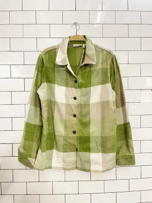 vintage 00s carroll reed plaid shirt jacket