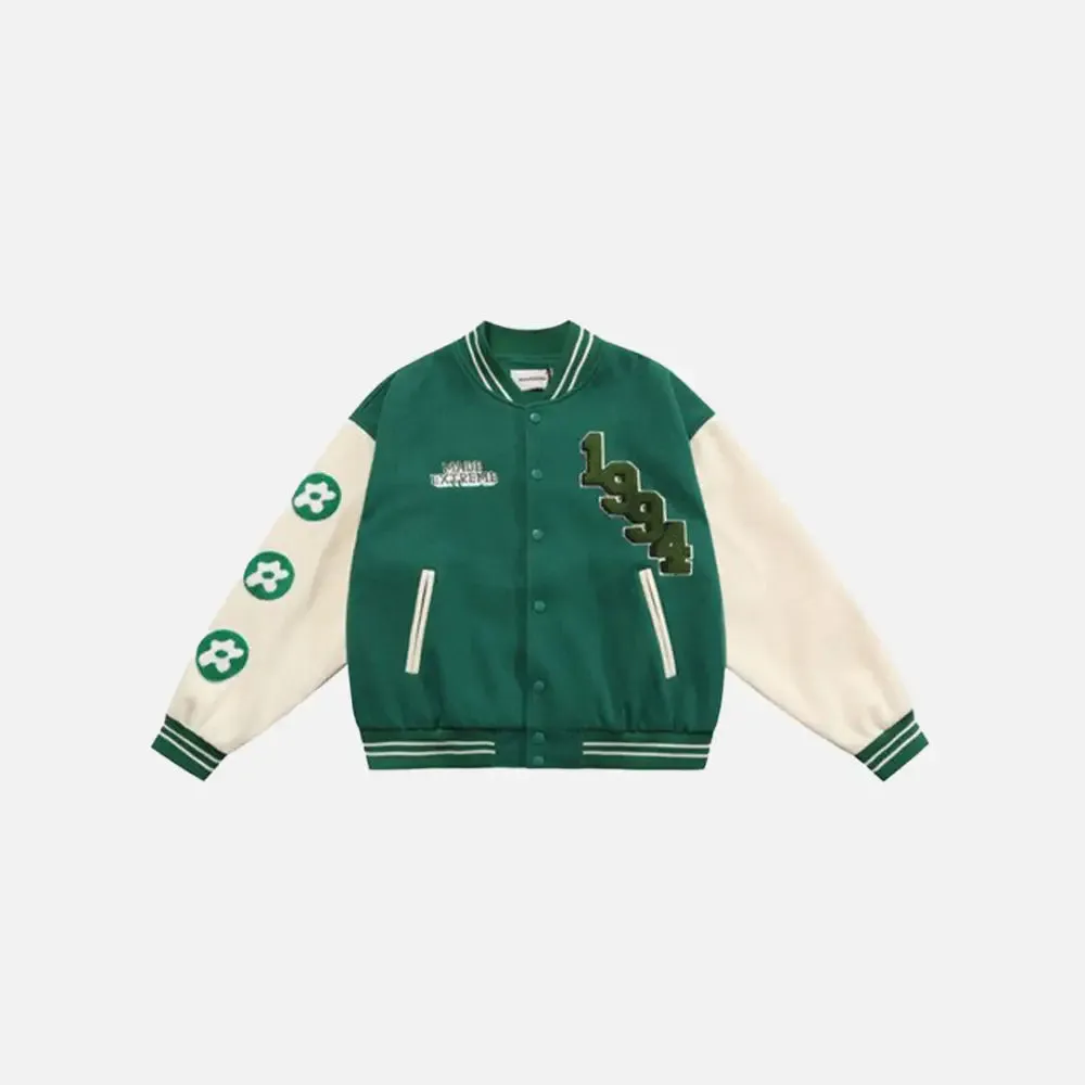 Vintage Floral Y2K Varsity Jacket in Quality Cotton