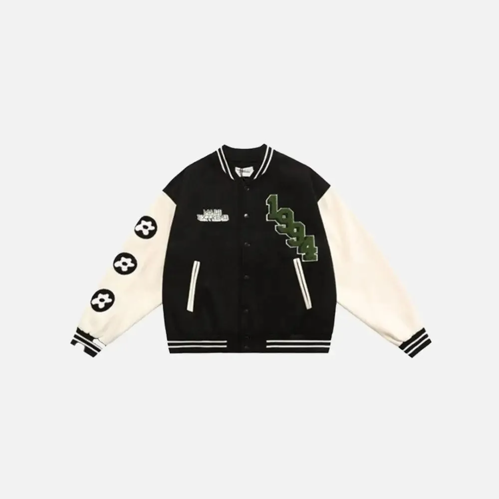 Vintage Floral Y2K Varsity Jacket in Quality Cotton
