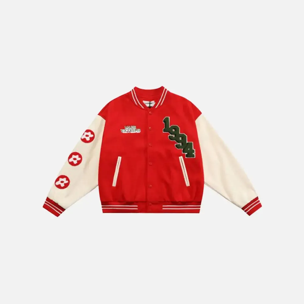 Vintage Floral Y2K Varsity Jacket in Quality Cotton