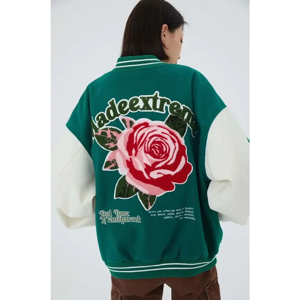 Vintage Floral Y2K Varsity Jacket in Quality Cotton
