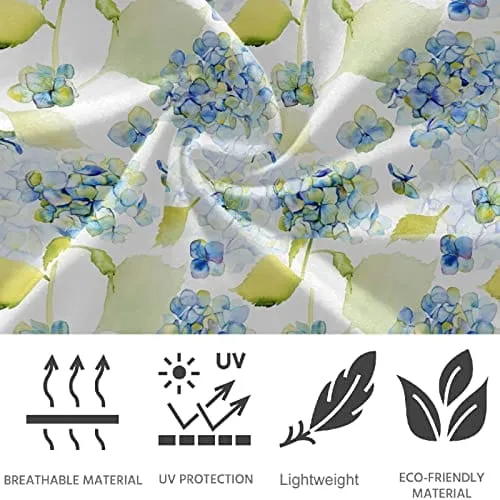 visesunny High Waist Yoga Pants with Pockets Blue Flower Pattern Buttery Soft Tummy Control Running Workout Pants 4 Way Stretch Pocket Leggings