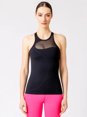WAVE MESH TANK, BLACK/BLACK MESH