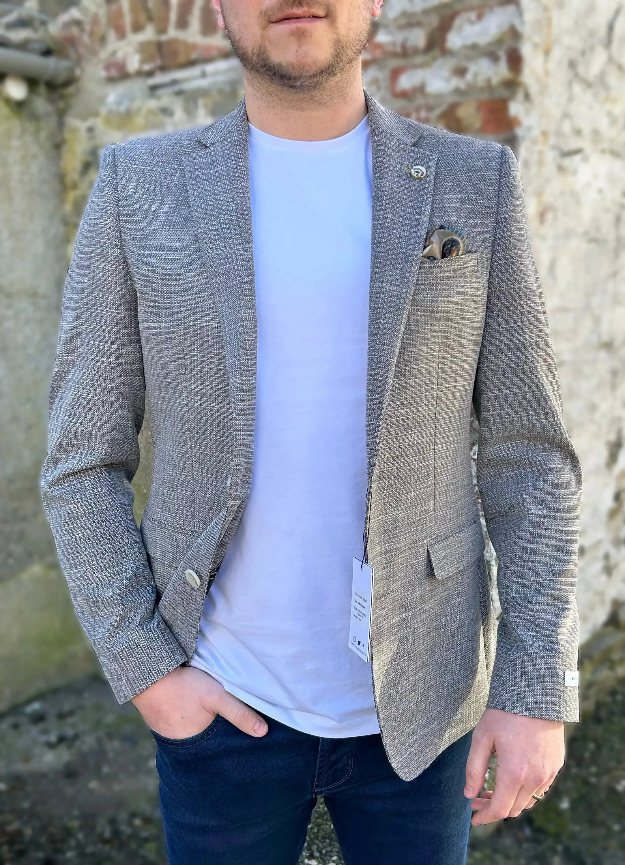 White Label Mens Jasper Sports Jacket Natural