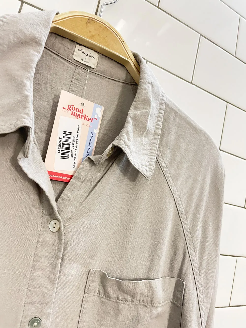wilfred free boyfriend linen-blend shirt