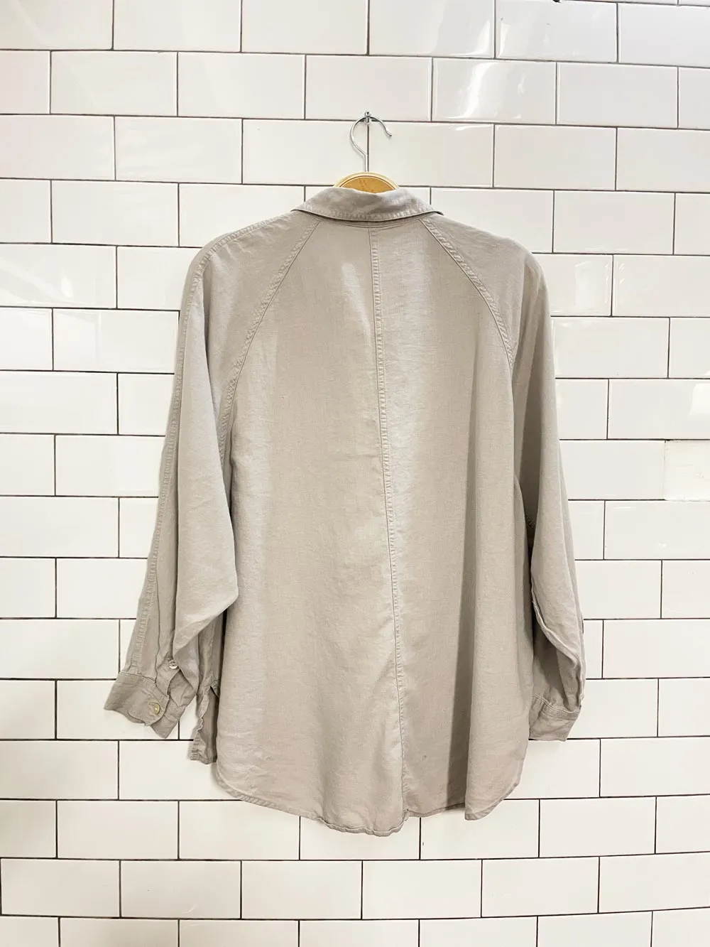 wilfred free boyfriend linen-blend shirt