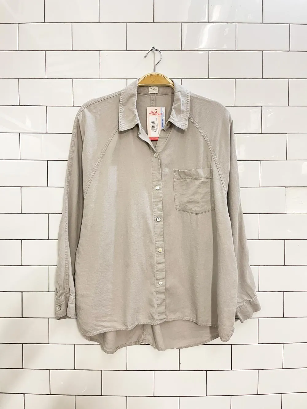 wilfred free boyfriend linen-blend shirt