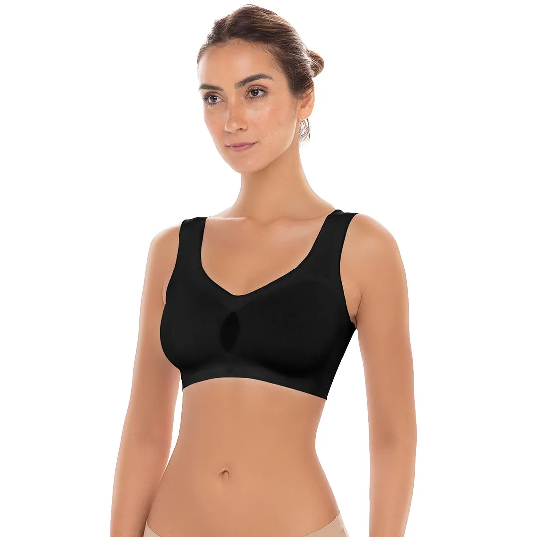 Wireless Sports Bras with Removable Pads and Extra Back Support - 2 Pack
