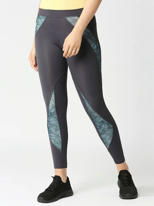 Women Steel Grey Solid Yoga Pants - PACER HD-STG