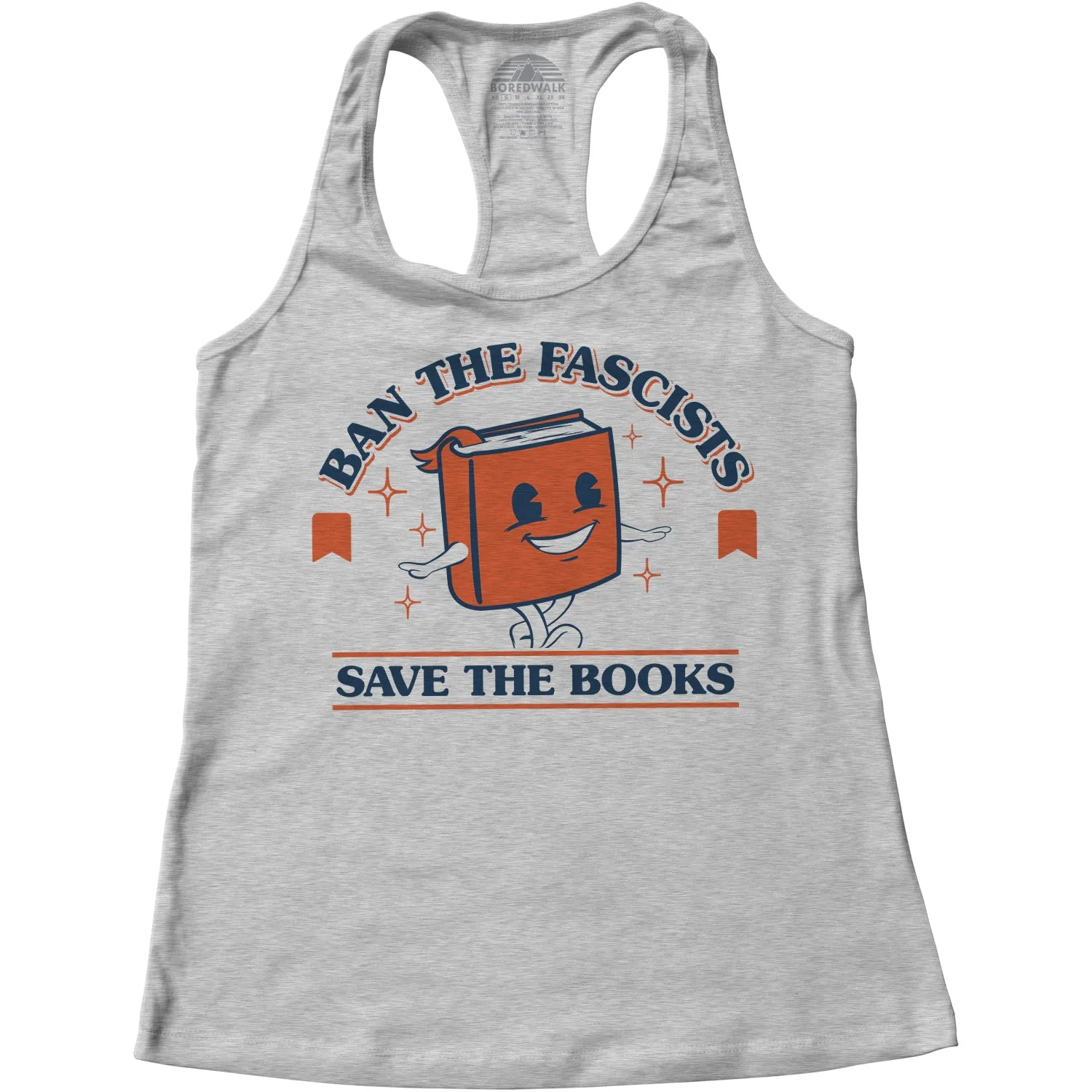 Women's Ban The Fascists Save The Books Racerback Tank Top