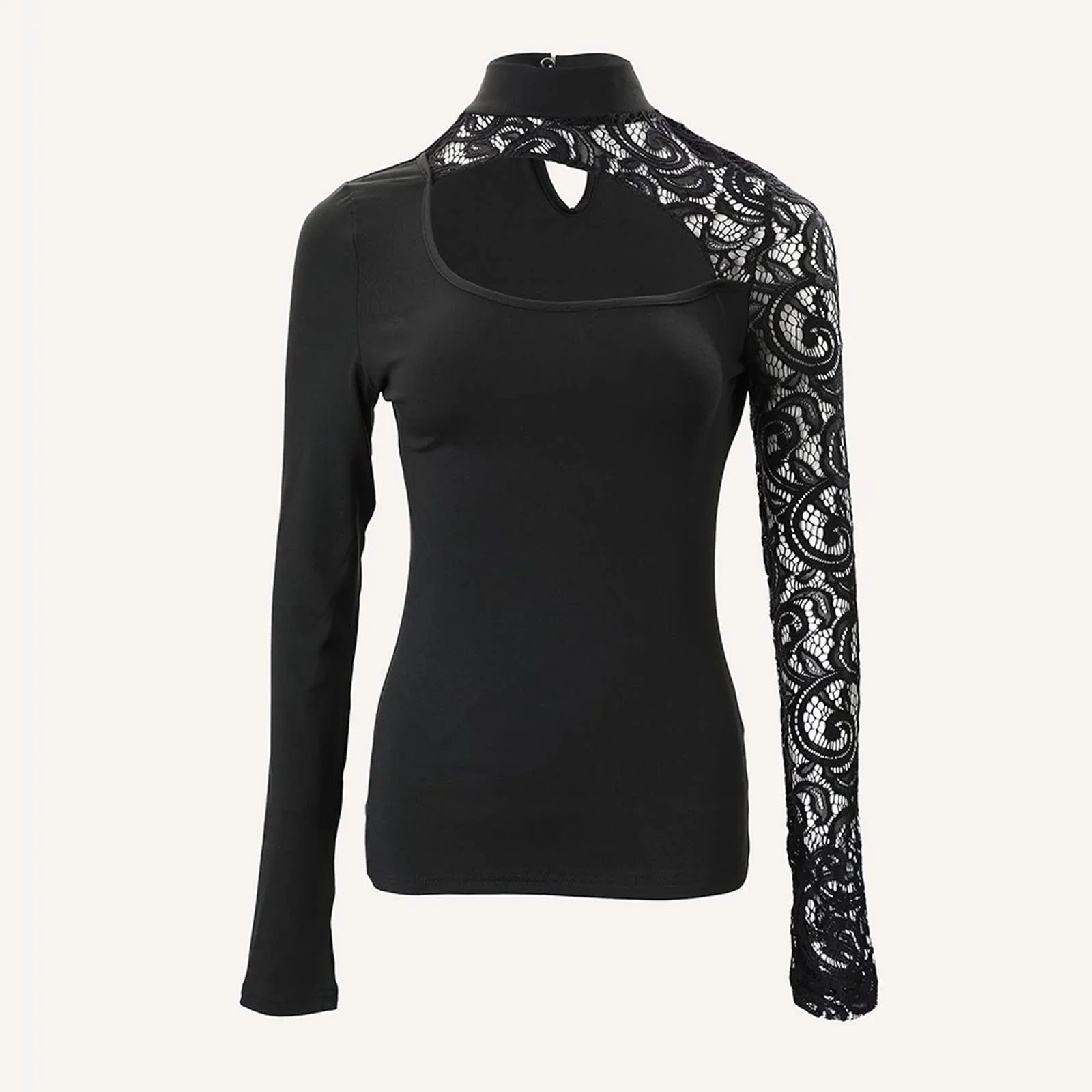 Womens Blouses and Tops Dressy Long Sleeve Cut Hollow Out Lace Sexy Fashion Going Out Tops Date Night