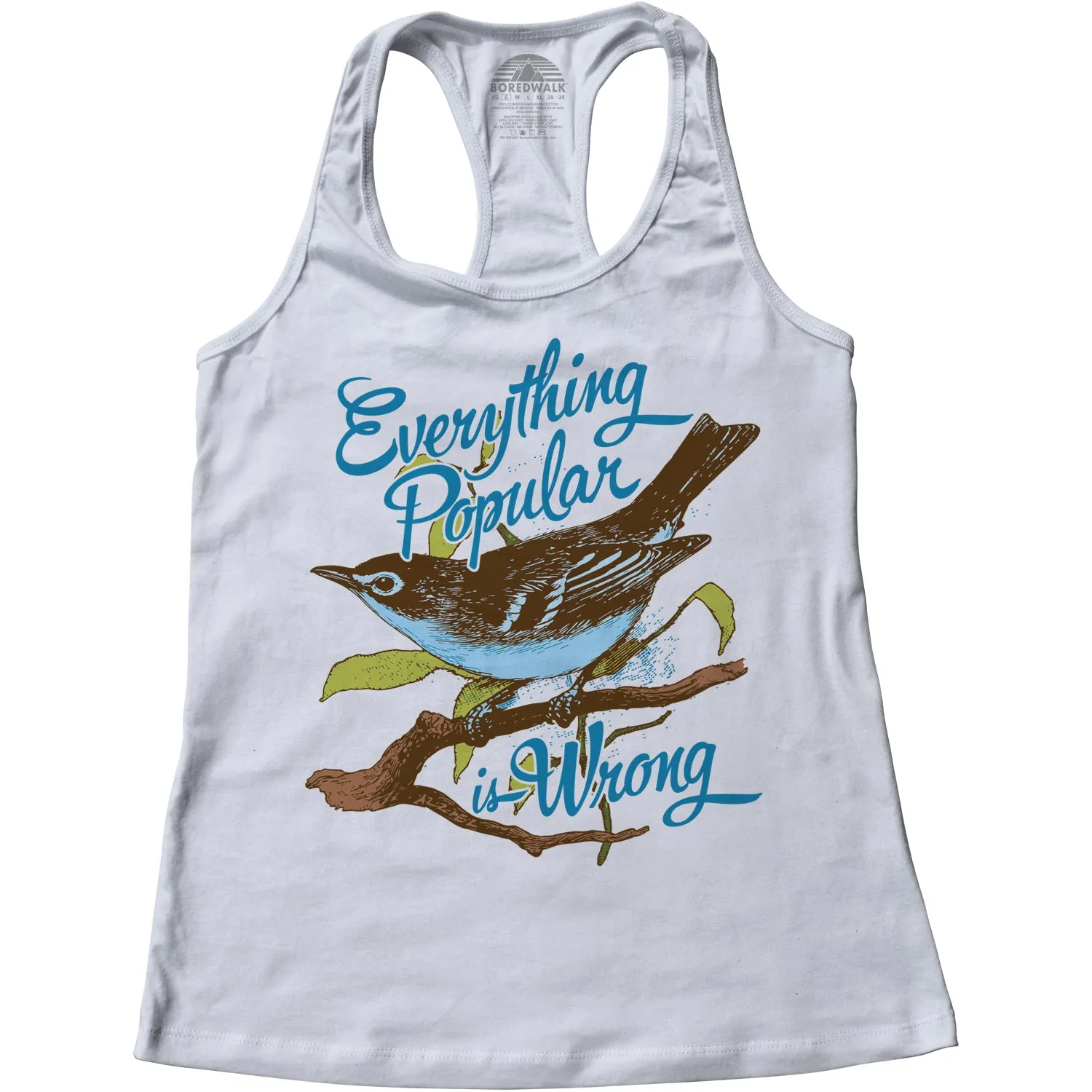 Women's Everything Popular is Wrong Bird Racerback Tank Top