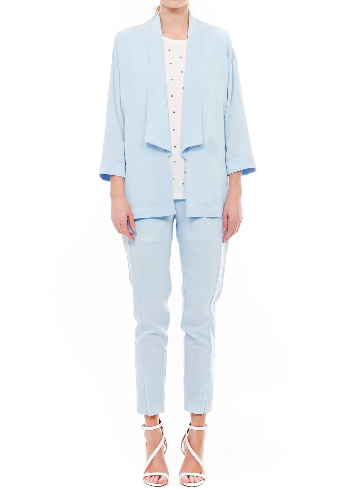 Women's Front Slit Trouser In Sky Blue