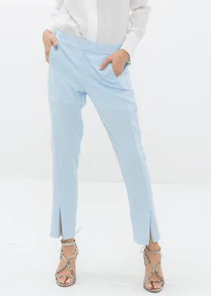 Women's Front Slit Trouser In Sky Blue