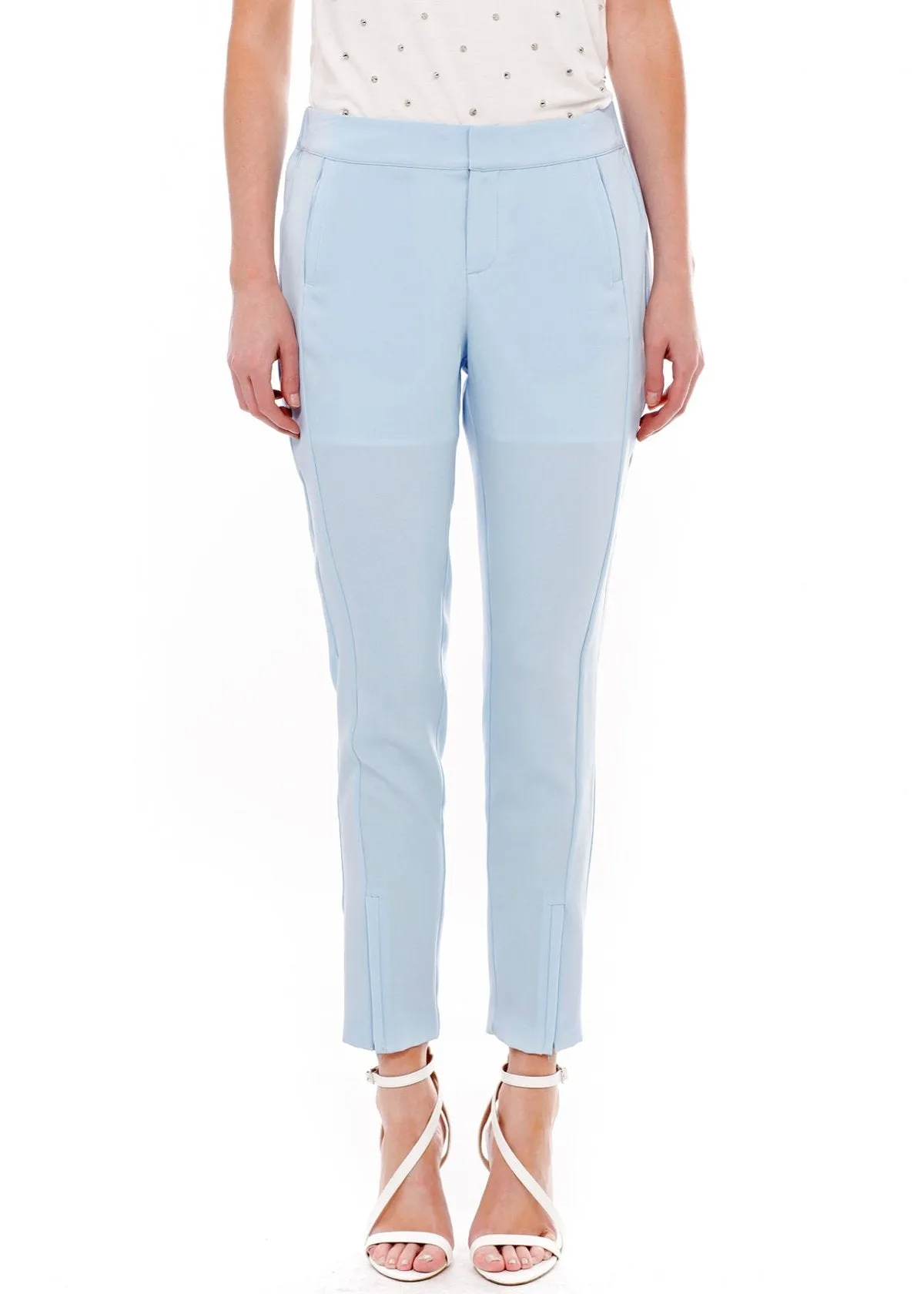 Women's Front Slit Trouser In Sky Blue