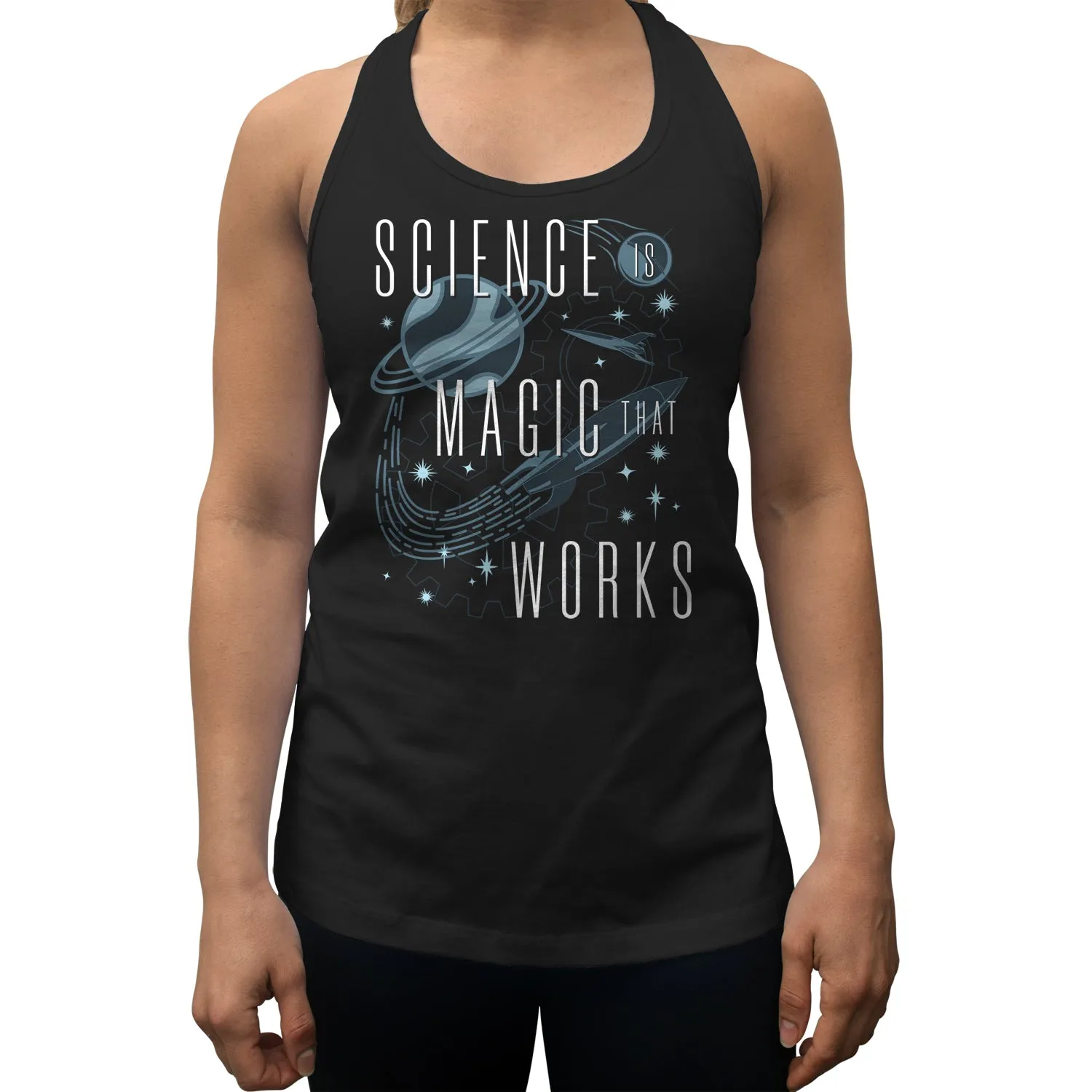 Women's Science is Magic That Works Racerback Tank Top