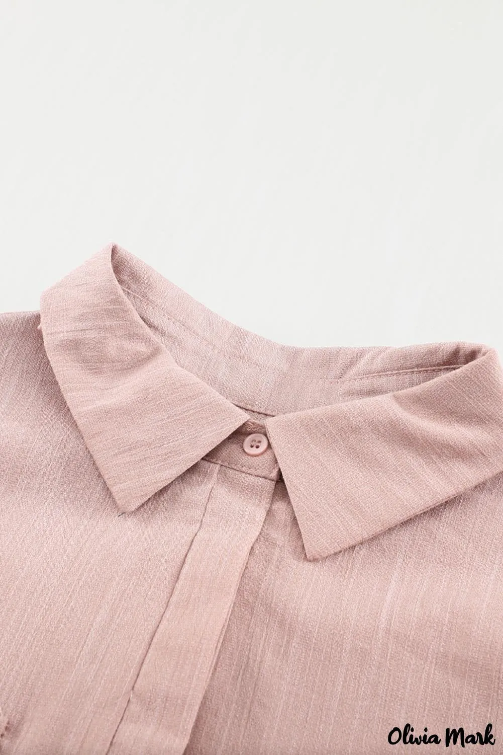 Xieyinshe - Khaki button down long sleeve shirt with pocket
