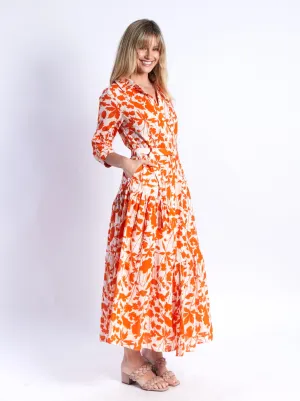 Zoe Shirt Dress - Orange